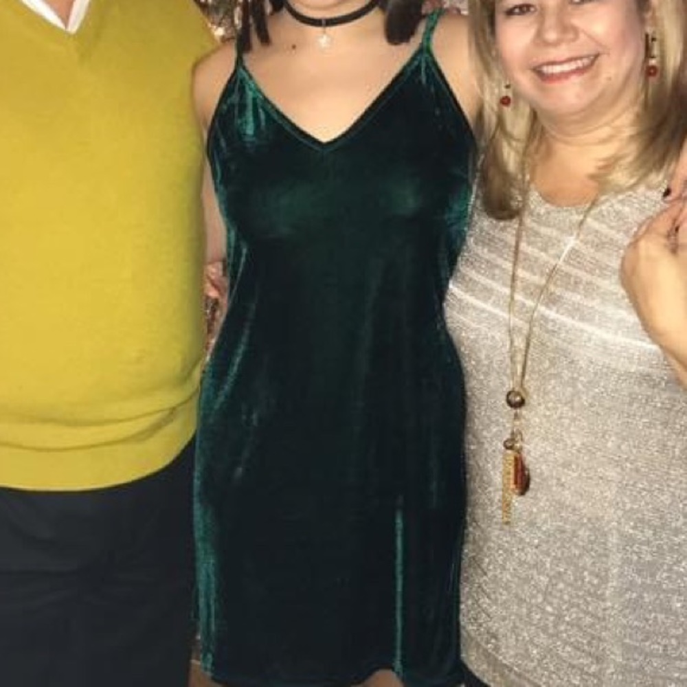 Green Velvet Slip Dress